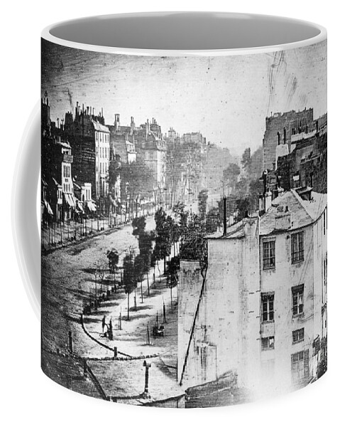 Louis Daguerre Coffee Mug featuring the photograph Boulevard Du Temple, By Daguerre, 1838 by Science Source