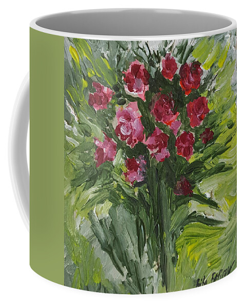 Roses Coffee Mug featuring the painting Bouquet of flowers in Miniature by Rita Fetisov