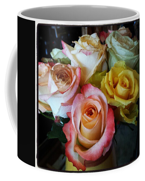 Goodcoffee Coffee Mug featuring the photograph Bouquet Of Mature Roses At The Counter by Mr Photojimsf