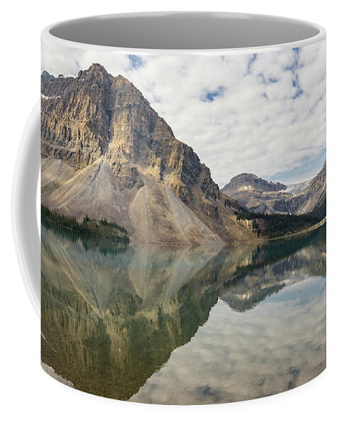 Lake Coffee Mug featuring the photograph Bow Lake Panorama by Celine Pollard