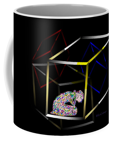 Abstract Coffee Mug featuring the digital art Boxed In Digital Abstract by Kae Cheatham