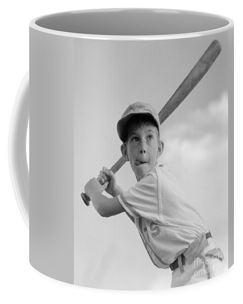 1950s Coffee Mug featuring the photograph Boy Playing Baseball, C.1960s by Debrocke/ClassicStock