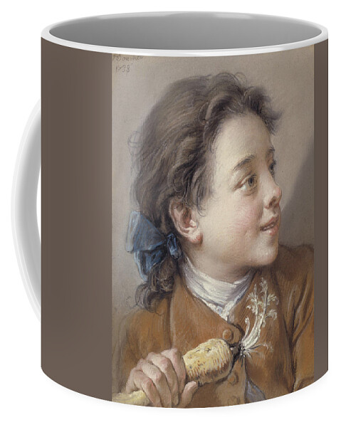 Boucher Coffee Mug featuring the pastel Boy with a Carrot, 1738 by Francois Boucher