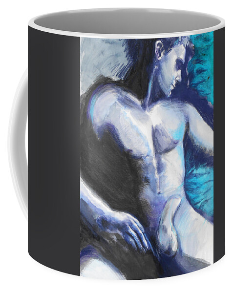Male Figure Art Coffee Mug featuring the painting Boys Blues by Rene Capone