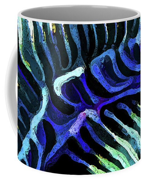 Nature Coffee Mug featuring the photograph Brain Coral Abstract 3 in Blue by ABeautifulSky Photography by Bill Caldwell