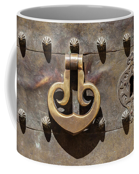 Castle Coffee Mug featuring the photograph Brass Castle Knocker by David Letts