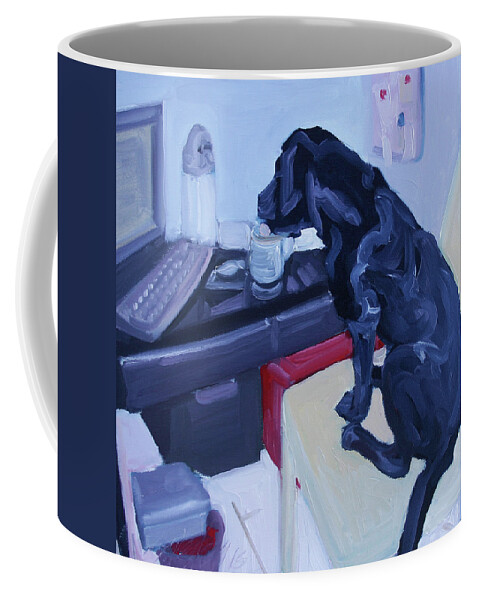 Black Coffee Mug featuring the painting Break Time by Sheila Wedegis