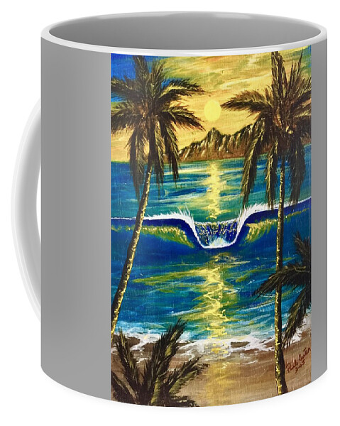 Tropical Coffee Mug featuring the painting Breathe in the moment by Paul Carter