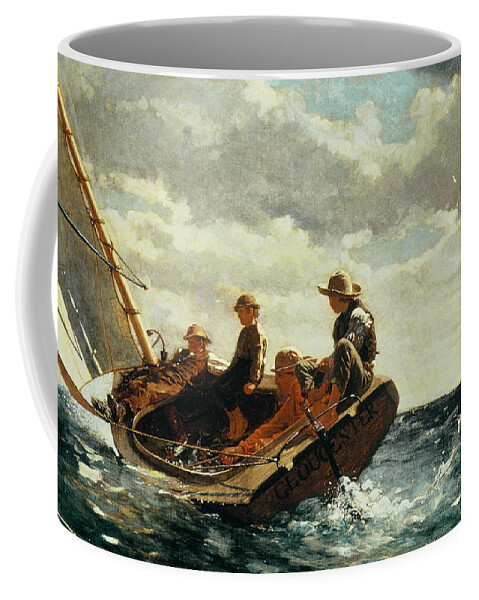 #faatoppicks Coffee Mug featuring the painting Breezing Up by Winslow Homer