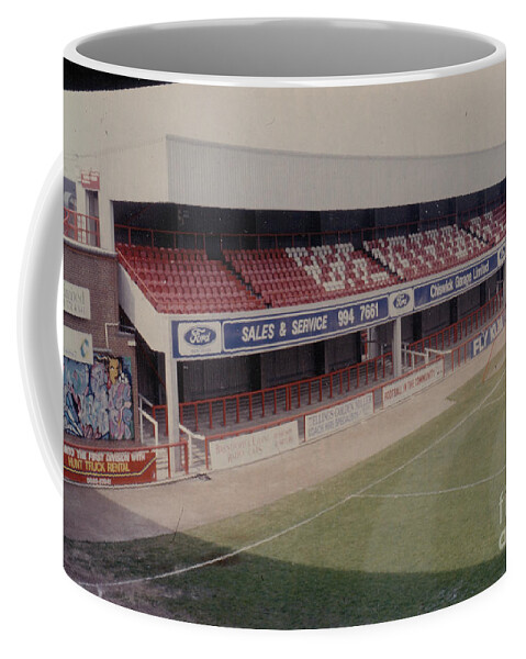  Coffee Mug featuring the photograph Brentford - Griffin Park - Brook Road Stand 1 - 1980s by Legendary Football Grounds