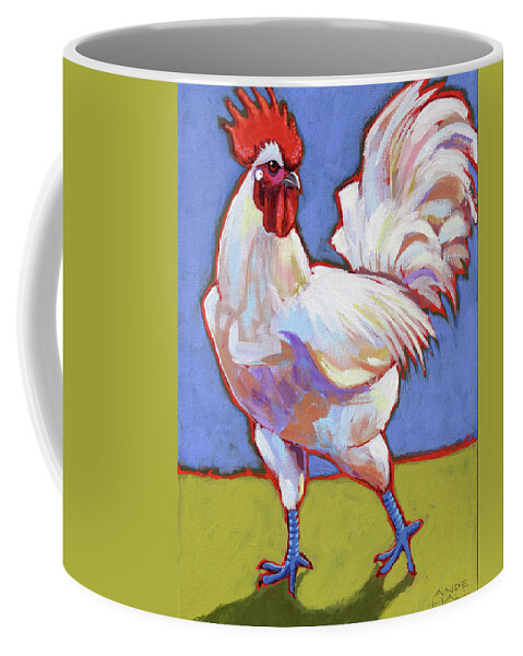 Bresse Rooster Coffee Mug featuring the painting Bresse Rooster by Ande Hall