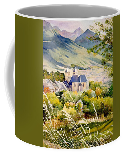 Briancon Coffee Mug featuring the painting Briancon - Route de la poste by Francoise Chauray