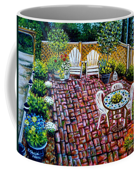 Landscape Coffee Mug featuring the painting Brickwork by Elizabeth Robinette Tyndall