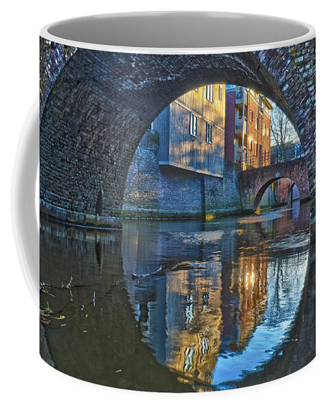 Bridge Coffee Mug featuring the photograph Bridges across Binnendieze in Den Bosch by Frans Blok