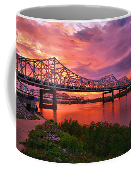 Bridge Coffee Mug featuring the photograph Bridges At Sunrise II by Steven Ainsworth