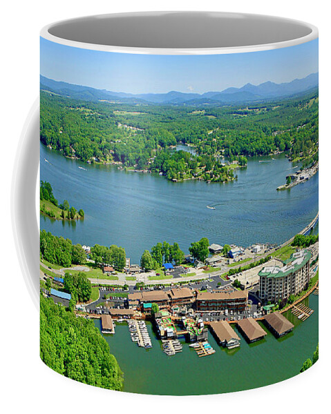 Peaks Of Otter Coffee Mug featuring the photograph Bridgewater Plaza, Smith Mountain Lake, Virginia by The James Roney Collection