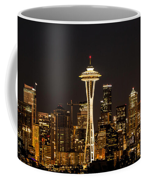 Seattle Coffee Mug featuring the photograph Bright at Night.1 by E Faithe Lester
