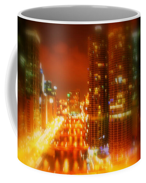 Cityscape Coffee Mug featuring the photograph Bright Lights of Uptown by Julie Lueders 