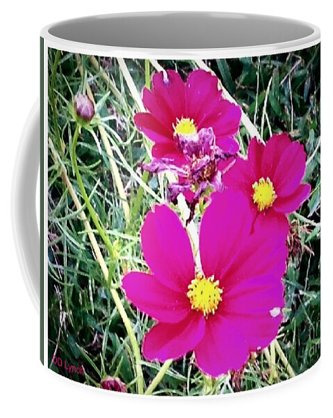 Flowers Coffee Mug featuring the digital art Bright Pink Flowers by Debra Lynch