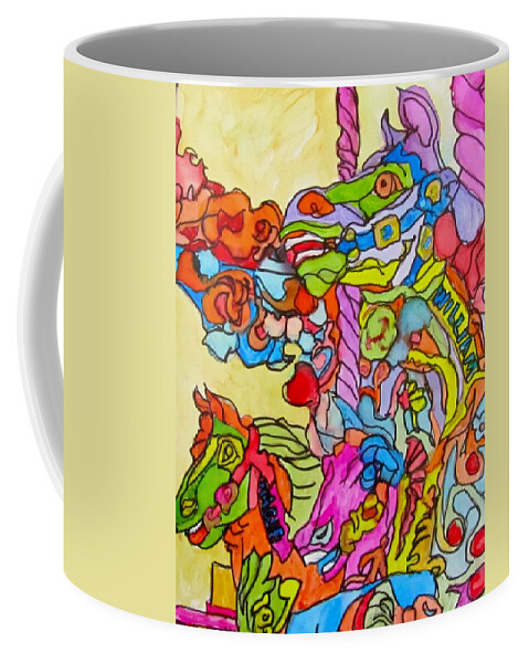 Horses Coffee Mug featuring the painting Brighton Gallopers by Barbara O'Toole