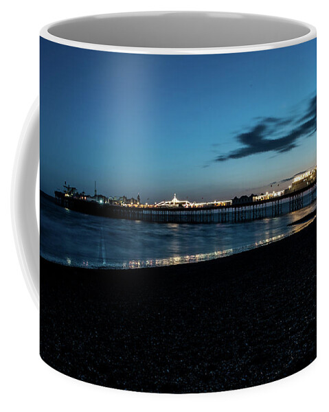 Pier Coffee Mug featuring the photograph Brighton Pier at Sunset x by Helen Jackson