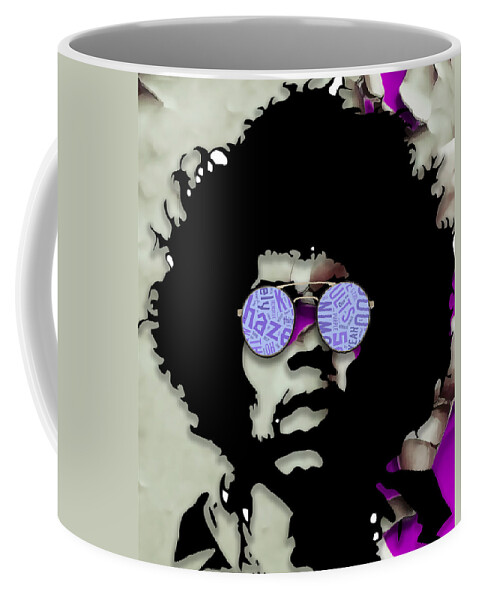 Jimi Hendrix Coffee Mug featuring the mixed media Brilliance Jimi Hendrix by Marvin Blaine