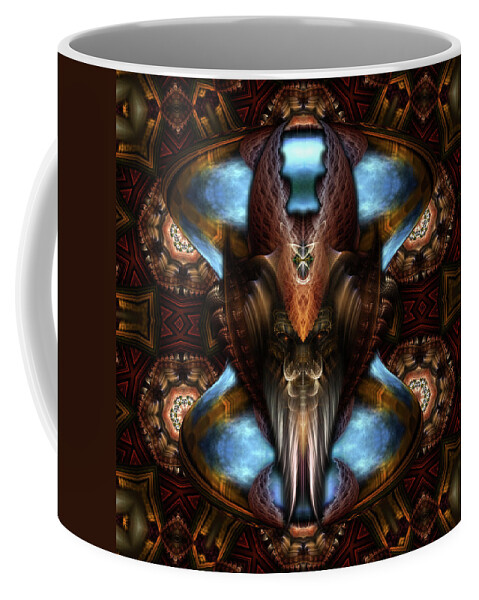 Warrior Coffee Mug featuring the digital art Brimitin Warrior Blue Destiny by Rolando Burbon