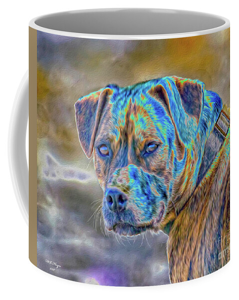 Dog Coffee Mug featuring the digital art Bulldog by DB Hayes