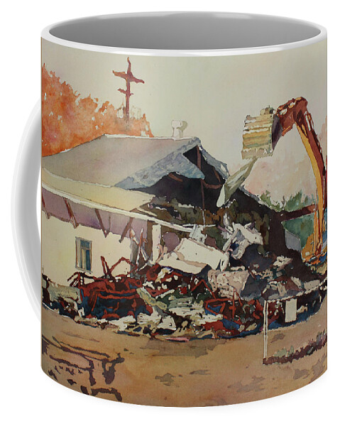 House Coffee Mug featuring the painting Bringing Down The House by Jenny Armitage