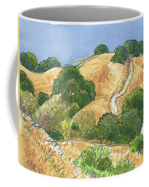 Landscape Coffee Mug featuring the painting Briones Crest Trail in June by Judith Kunzle
