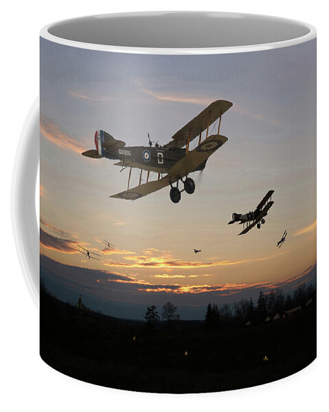 Aircraft Coffee Mug featuring the digital art Bristol F2B - Home is the Hunter by Pat Speirs