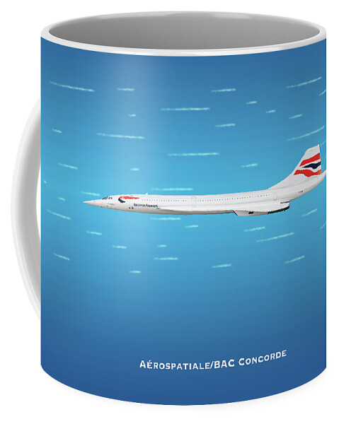 Concorde Coffee Mug featuring the digital art British Airways BAC Concorde by Airpower Art