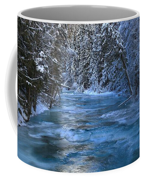 Robson River Coffee Mug featuring the photograph British Columbia Icy Blues by Adam Jewell