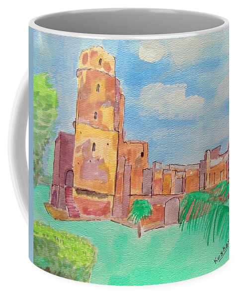 Gadar Coffee Mug featuring the painting British Residency Lucknow by Keshava Shukla
