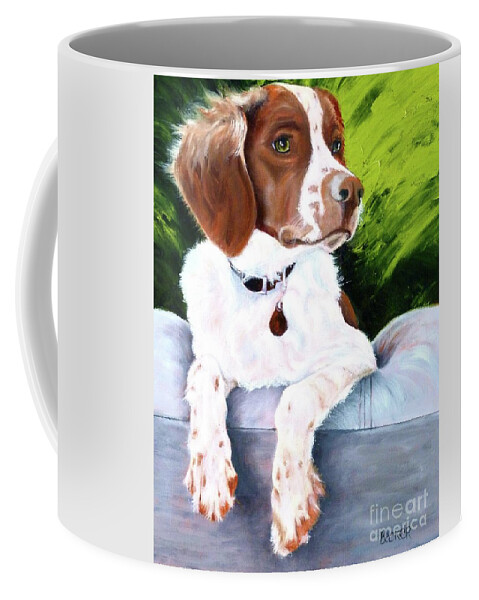 Spaniel Coffee Mug featuring the painting Brittany Spaniel by Susan A Becker