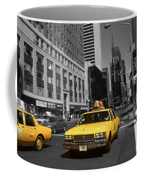 New+york Coffee Mug featuring the photograph New York Yellow Taxi Cabs - Highlight Photo by Peter Potter