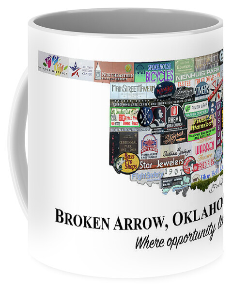 1907 Coffee Mug featuring the photograph Broken Arrow Oklahoma Photomontage by Bert Peake