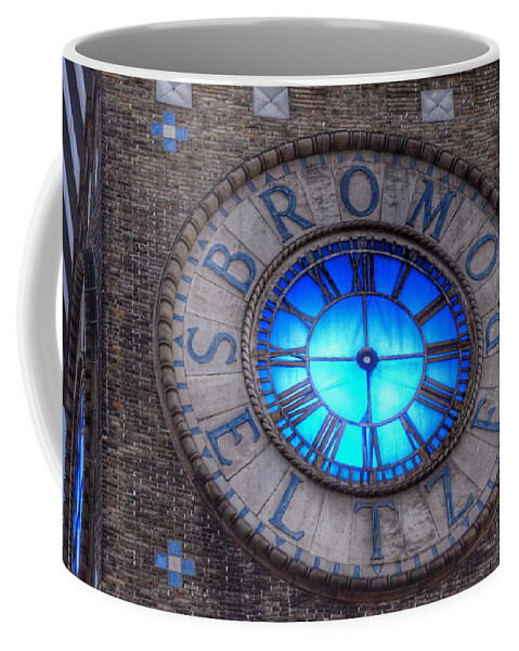 Bromo Seltzer Tower Clock Face Coffee Mug featuring the photograph Bromo Seltzer Tower Clock Face by Marianna Mills