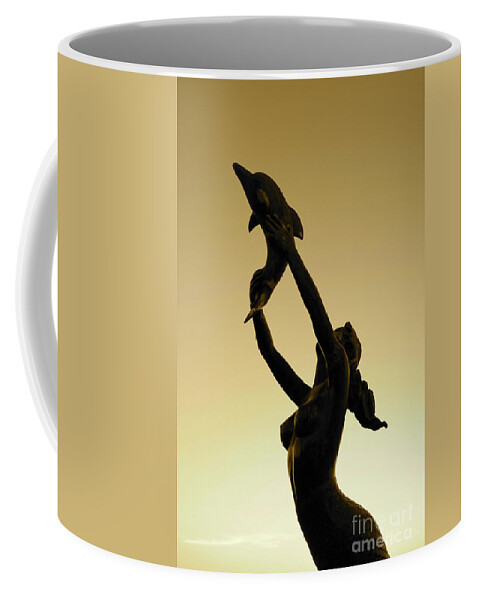 La Paz Coffee Mug featuring the photograph Bronze Mermaid by Becqi Sherman