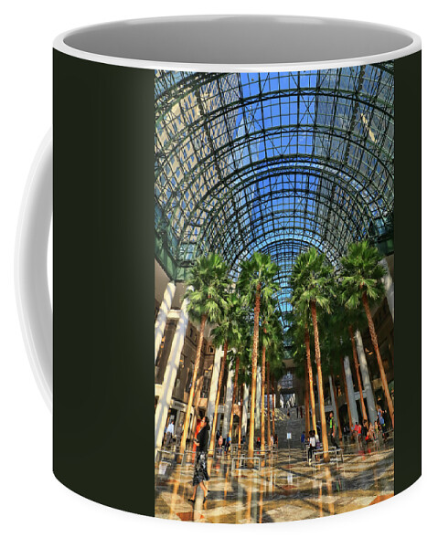 Atrium Coffee Mug featuring the photograph Brookfield Place Atrium - N Y C # 2 by Allen Beatty