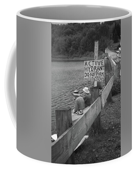 America Coffee Mug featuring the photograph Brookfield, Vt - Floating Bridge 4 BW by Frank Romeo