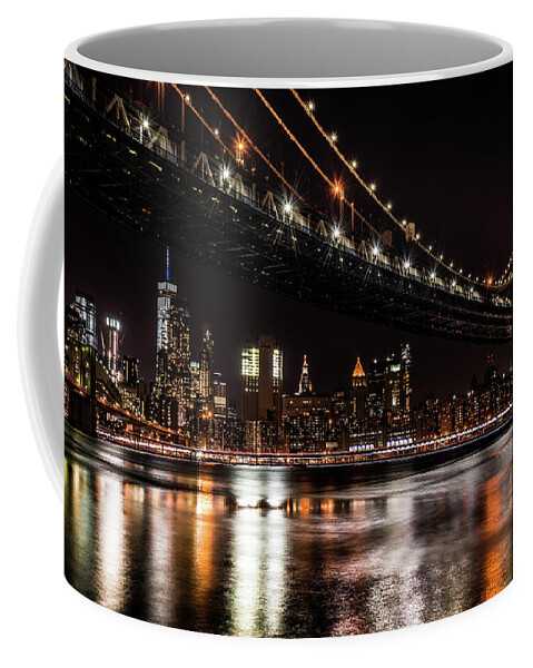 Brooklyn And Manhattan Bridge Coffee Mug featuring the photograph Brooklyn and Manhattan Bridge by Jaime Mercado