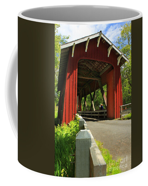 Covered Bridge Coffee Mug featuring the photograph Brookwood Covered Bridge by James Eddy