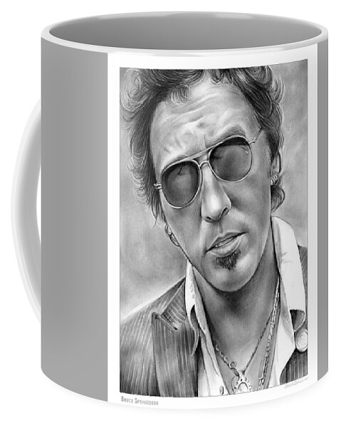 Bruce Springsteen Coffee Mug featuring the drawing Bruce Springsteen by Greg Joens