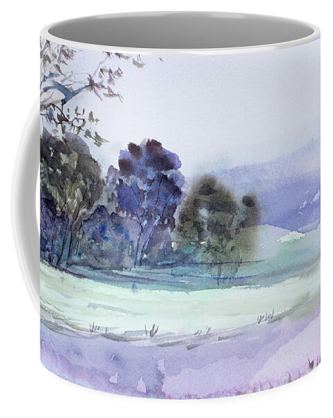  Coffee Mug featuring the painting Bruny Island at dusk by Dorothy Darden