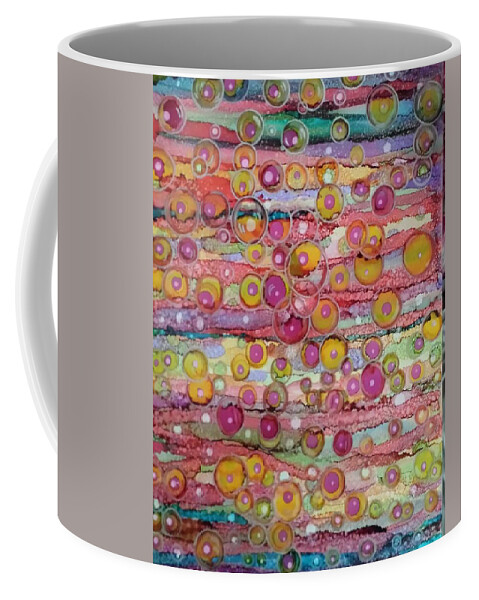 Alcohol Ink Prints Coffee Mug featuring the painting Bubble World by Betsy Carlson Cross