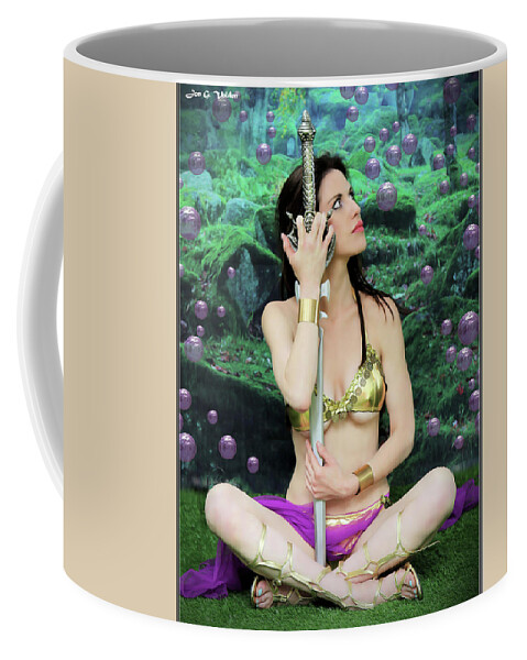 Fantasy Coffee Mug featuring the photograph Bubbles and Sword by Jon Volden