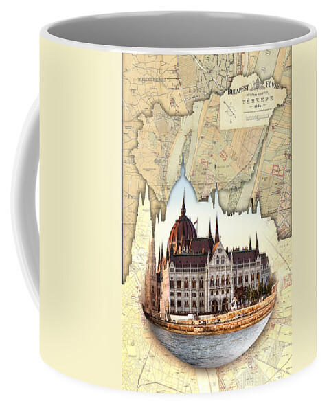 Budapest Coffee Mug featuring the photograph Budapest Globe Map by Sharon Popek