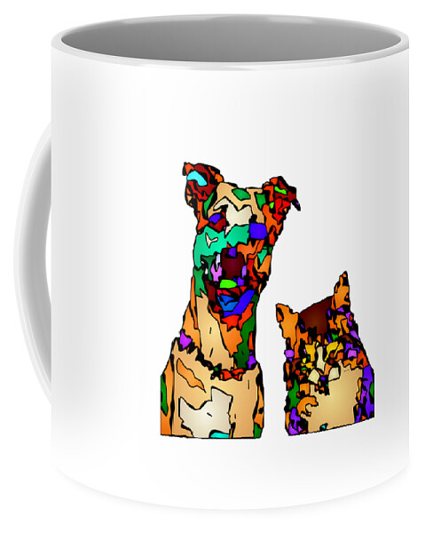 Dog Coffee Mug featuring the digital art Buddies for Life. Pet Series by Rafael Salazar