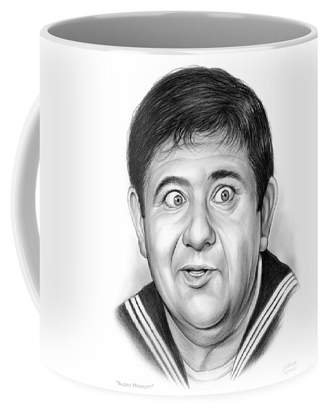 Buddy Hackett Coffee Mug featuring the drawing Buddy Hackett by Greg Joens